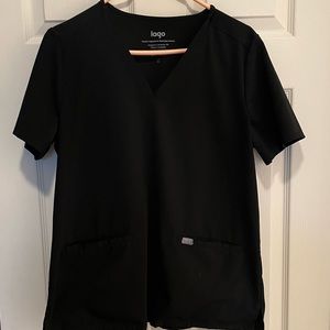 Lago Crescent scrub top, medium, Black